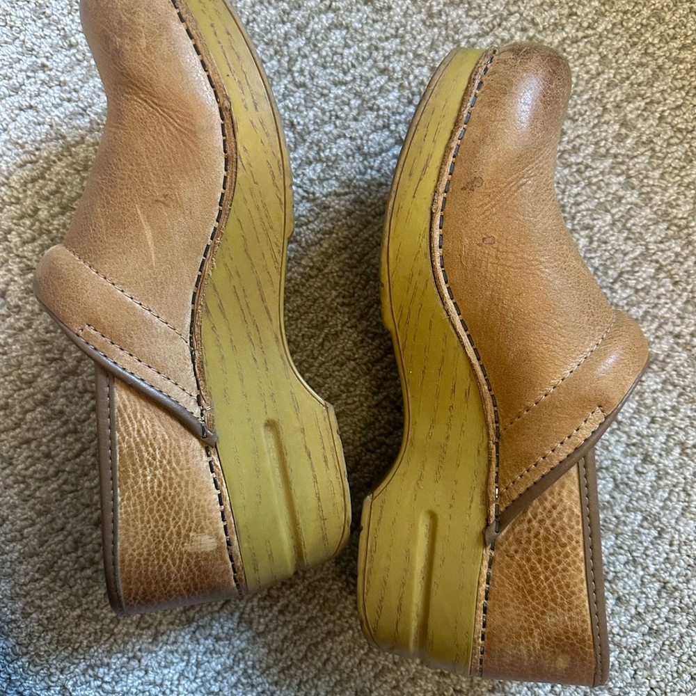 Dansko Tan Leather Clogs - Picture 4 of 4